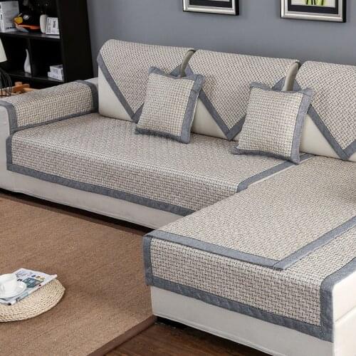 Home Sofa Cover Cotton Linen Fabric Art Sofa Cover Sofa Towel Solid Color Sofa Cover Seating Corner Cover Sofa Towel