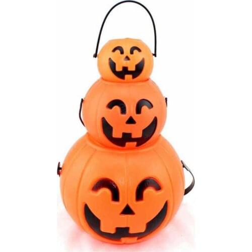 Pumpkin Candy Holder 12 Mini Trick-or-treat Halloween Candy Bucket:Orange