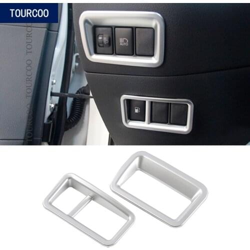 For Toyota C-HR CHR 2017 2018 2019 ABS Chrome Head Light Lamp Switch Button Cover Trim Stickers