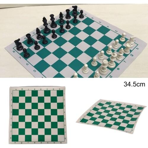 2020 New Vinyl Tournament Chess Board for Childrens Educational Games green & white Magnetic Board for Chess P15 34.5cm