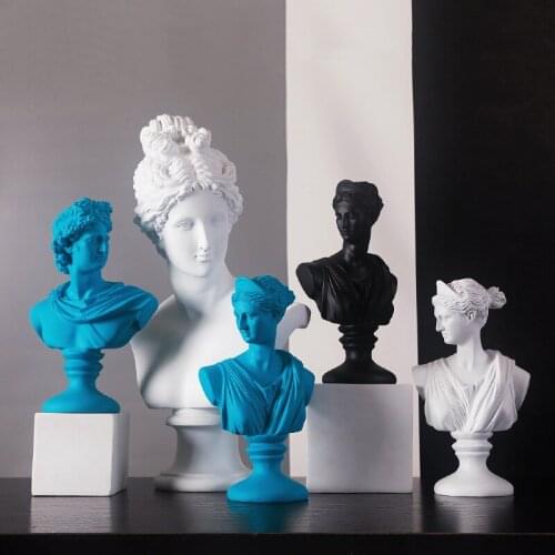 Resin Imitation Plaster Figure Head Sculpture Venus Apollo Modern Home Office Decorations Creative Retro Ornaments