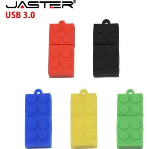 JASTER USB 3.0 lovely Building blocks flash drive cute cartoon pendrive 4gb 64gb 16gb 32gb memory stick Gifts beauty pendant