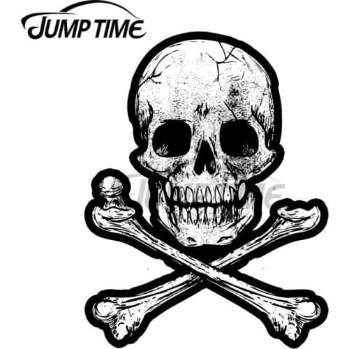 JumpTime 13 x 6.7cm For Skull and Crossbones Trunk Car Stickers Personality Computer Sticker Waterproof Decal Occlusion Scratch