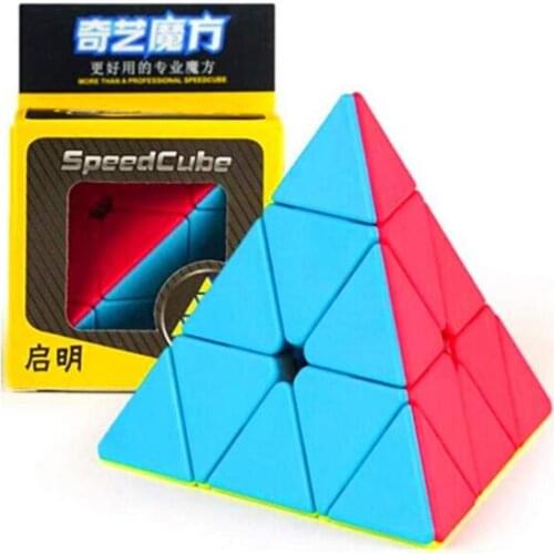 CuberSpeed QiYi Qiming Pyraminxed Stickerless Magic Cube MoFangGe Qiming Pyramid Stickerless Speed Cube jelly