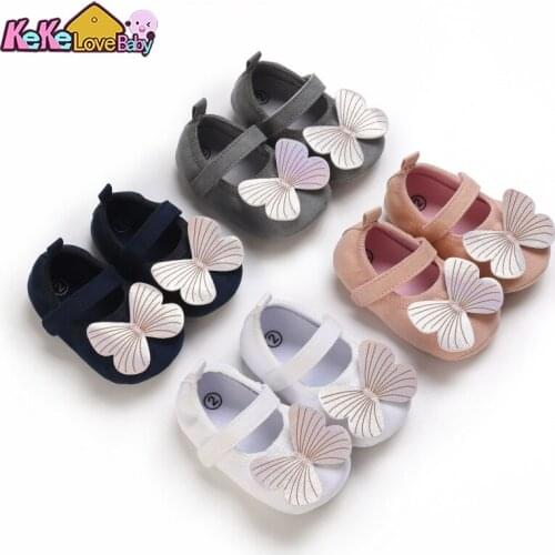 Spring Autumn Baby Girl First Walker Shoes Toddler Butterfly Knot Baby Shoes For New Born Infant Casual Sneakers 0-18M