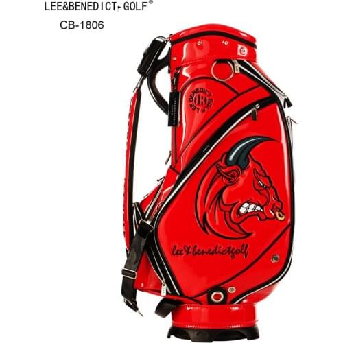 LB Golf Bag PU Douber-Sided Leather Standard Ball Package Golf Clubs Cart Bag With Rain Cover Colorful LEE&B For Man