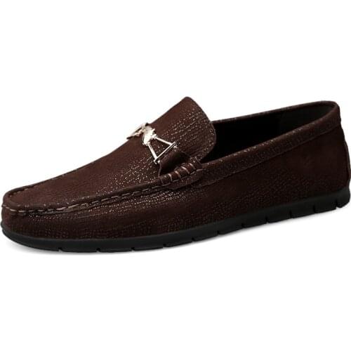 2021Genuine Leather Slip on Loafers Men Casual Shoes Men Designer Elegantes Leisure Walk Mocasines Hot Sale Loafer British Style