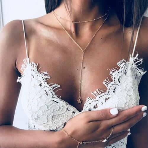 HebeDeer Multilayer Necklace Chain Women Choker Necklaces Jewelry Lady Silver Color TRENDY Star Trendy Collares Collier