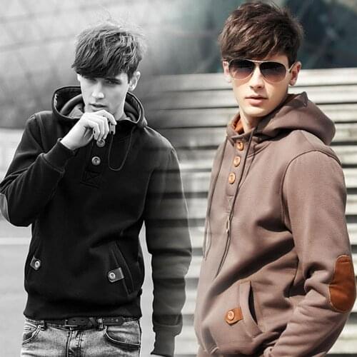 2021 Winter Oversize Sweatshirts Men Autumn Winter Loose Warm Long Sleeve Hooded Button Sport Sweatshirt Pullover Warm Coat Male