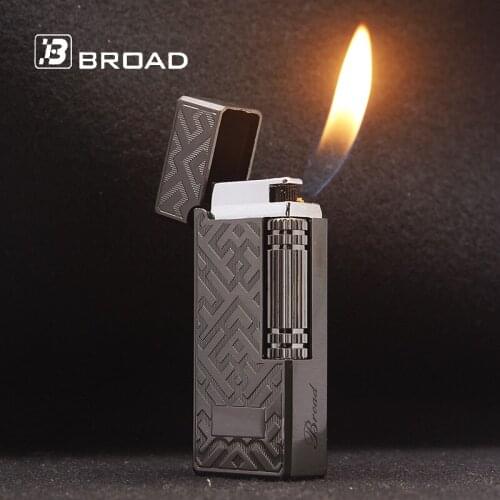 NEW Cigar Smoking Accessories Jet Gasoline Flint Lighter Butane Metal Gas PING Bright Sound Inflated Lighters Gadgets For Men
