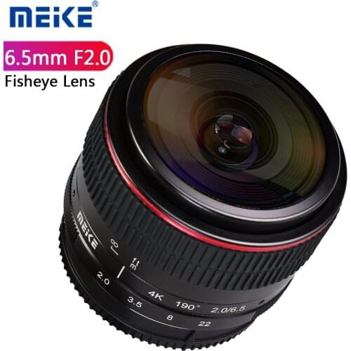 Meike 6.5mm F2.0 Fisheye Lens For Canon EOS M Nikon Sony E Fuji Fujifilm X Olympus Panasonic M4/3 Mount Mirrorless Cameras