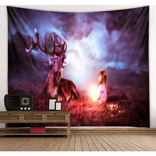 Reindeer Tapestry Bohemian Wall Hanging Dream Hanging Cloth Mandala Printed Tapestry Living Room Bedroom Home Decor