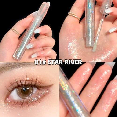 QIBEST NEW Glitter Eyeshadow 6 Colors Nude Metal Shimmer Liquid Eyeshadow Makeup Professional Pigment Diamond Shiny Eye Shadow