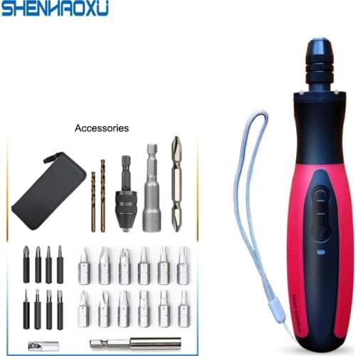 Electric Screwdriver Cordless 2000mAh Rechargeable Battery Power tools set manual and automatic integrated LED Repair Tools