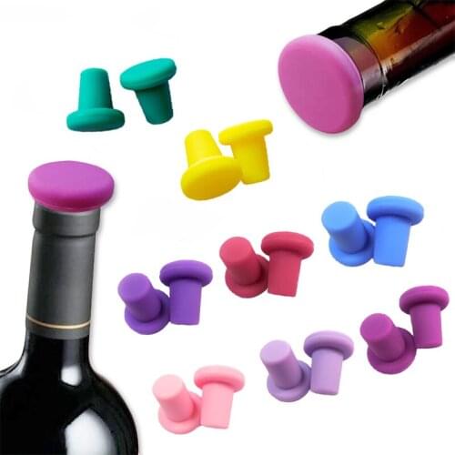 6 Colors Bottle Stopper Bottle Caps Wine Stopper Family Bar Preservation Tools Silicone Creative Design Safe And Healthy