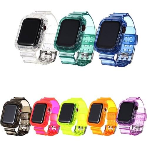 Suitable for iwatch6 Apple Watchband Apple Watch 3/4/5 Generation Transparent Watch Silicone Strap for iWatch 38mm 40mm 42mm