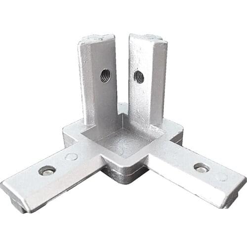 T-Slot Aluminum Stretch Profile 2020 Series 3-Way Angle Bracket Connector With Screw