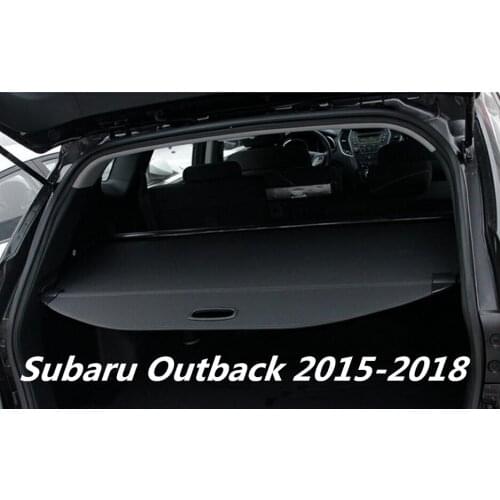 Car Rear Trunk Security Shield Cargo Cover For 15-18 Subaru Outback 2015 2016 2017 2018 (Black, beige)