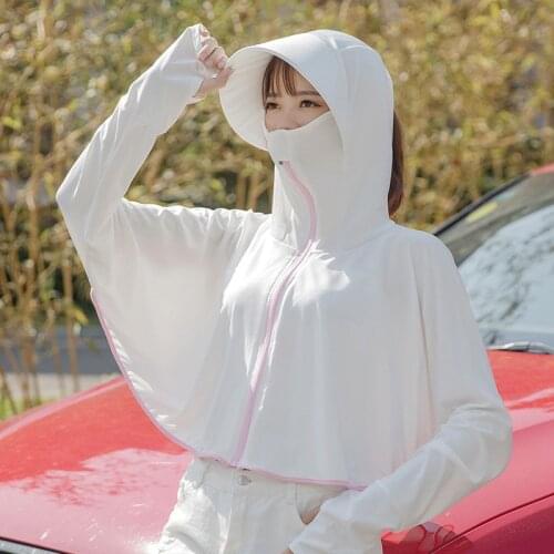 Women Sun Protective Running Clothing Loose Summer Outdoor Anti-UV UPF50+Hooded Cycling Jacket Sunscreen Driving Skin Coat