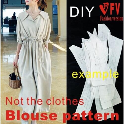 Ladies shirt dress pattern sewing drawing 1:1 garment structure pattern BCY-159