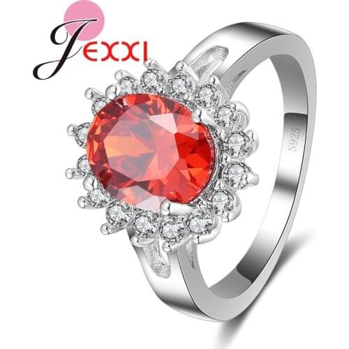 Free Shipping Fine Jewelry 925 Sterling Silver Wedding Rings For Women Natural Crystal Engagement Finger Ring Bijoux