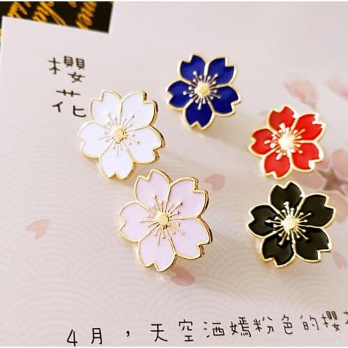 1 pcs beautiful sakura metal badge brooch button pins denim jacket pin jewelry decoration badge for clothes lapel pins
