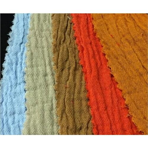 100% cotton crepe fabric double - layer twill washed cotton cloth for shirt and coat