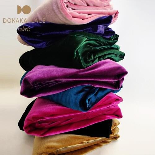 2020 Stretch Velevt Lace Fabrics Wedding Bride Dress DIY Sewing Material Elasticity Velvet Fabric 100cm*165cm Korea Velvet Laecs