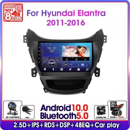 Android 10.0 Car Radio For Hyundai Elantra Avante I35 2011-2016 Multimedia Video Player Navigaion GPS 2 din dvd Stereo Head unit