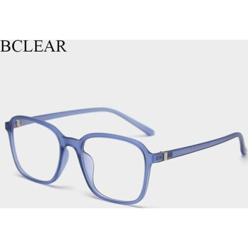 BCLEAR Fashion Optical Eye Glasses Frame Ultralight Square Retro Prescription Eyeglasses TR90 Frame Clear Lens For Men Women New