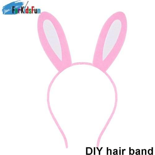 FREE SHIPPING 1Set DIY Headbands for Kids Beautiful Headwear Rabbit Ears DIY Hair Accessories