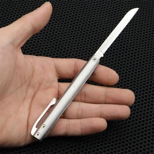 Free shipping Sharp pocket knife small folding knife outdoor dec tools Steel handle self-defense portable camping tool