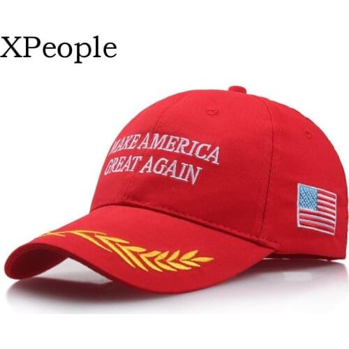 XPeople Trump Hat Make America Great Again Donald Trump Campaign Cap Hat USA Flag Cap Adjustable Cotton Baseball Cap