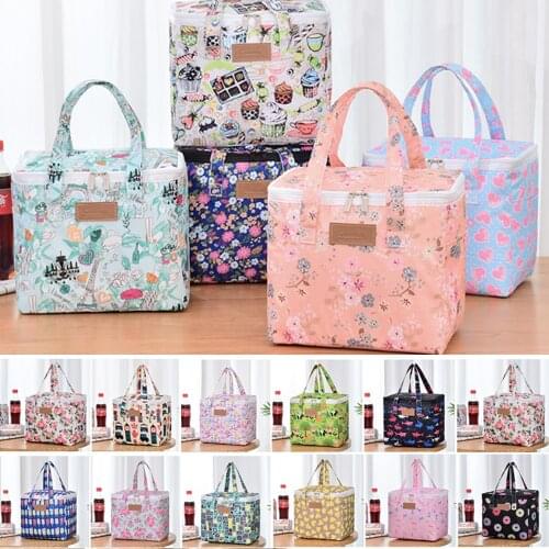 Big Capacity Lunch Bag Cooler Portable Insulated Box Canvas Thermal Cold Food Container School Picnic For Women Kids Travel