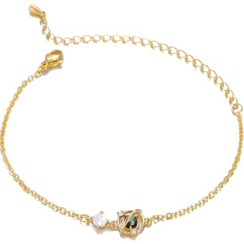 Crystal Planets Bracelets On Hand Universe Yoga Chakra Galaxy Solar System Boho Bracelet for Women Jewelry Stainless Steel Chain