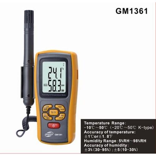 Digital Humidity Temperature Meter -10 to 50 Degree -20 to 1000 Degree Temperature And Humidity Tester