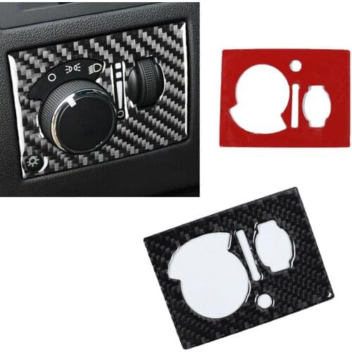 For 2011-2021 Jeep Grand Cheroke Real Carbon Fiber Interior Headlight Switch Button Panel Decoration Cover Trim Car Accessories