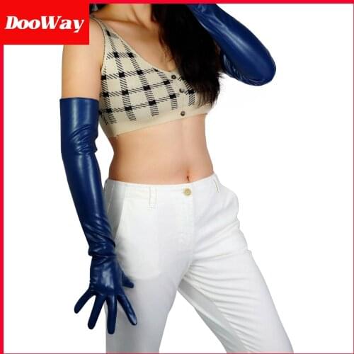 DooWay Women Opera Faux leather Gloves 24inches Winter Warm Evening