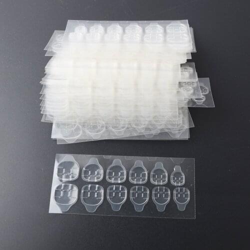 100pc/lot Double-side Glue Sticker Flexible Plastic Transparent Tape Sticker for Fake Nail Tips Adhesive Nail Glue for Manicure