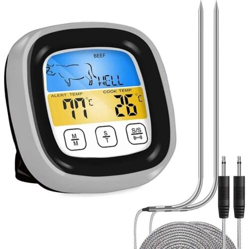 2021 New Hot Electronic Thermometer Touch Screen Food Meat Barbecue BBQ Temperature Probe for Kitchen Cooking Temperature Probe