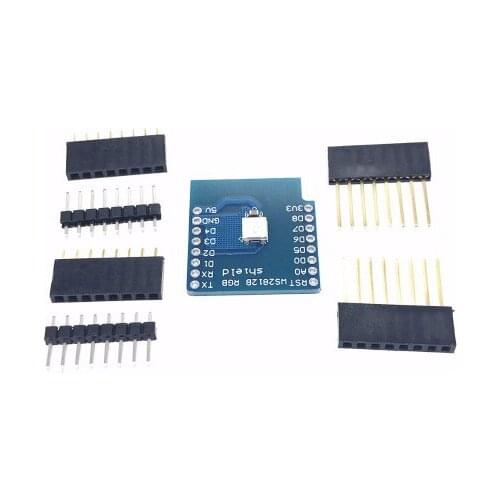 Esp8266 For WeMos D1 Module WS2812B RGB Shield For WeMos D1 Mini ESP8266 Module Board With Pins Esp8266