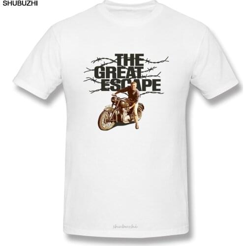 The Great Escape T Shirt popular mens short sleeve men White printed Tshirt Summer large TShirts Cotton tops