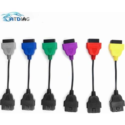 For Fiat ECU 6 pcs Cables for F-IAT ECU Scan & Multiecuscan Adaptor OBD2 Connector Diagnostic Adapter Cable
