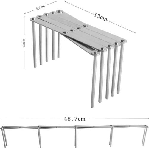 Kitchen Utensil Organizer Stainless Steel Spoon Holder Storage Rack Pot Lid Plate Holder Rack 4 Sectional Adjustable Extended