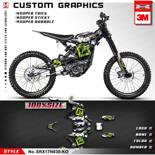 KUNGFU GRAPHICS Motorcycle Stickers Full Vinyl Wraps for Sur-Ron Light Bee X/S, Customizable ( Style No. SRX17N030-KO)