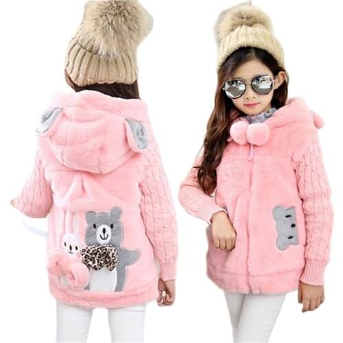 Girls Jacket 2020 Autumn Winter Jackets For Girls Wool Coat Kids Warm Outerwear Coats For Girls Clothes Children Cartoon Jacket