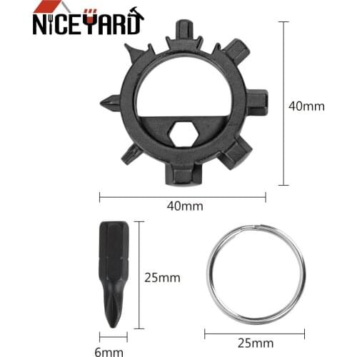 NICEYARD Multitools Hand Tools Portable 12 Functions Screwdriver High Carbon Steel Bicycle Repair Key Chain Bottle Opener