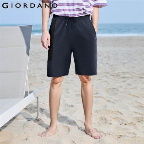 Giordano Men Shorts G-Motion High-Tech Anti Wrinkle Plain Drawstring Knitted Shorts Slant Pocket Casual Shorts 01101497