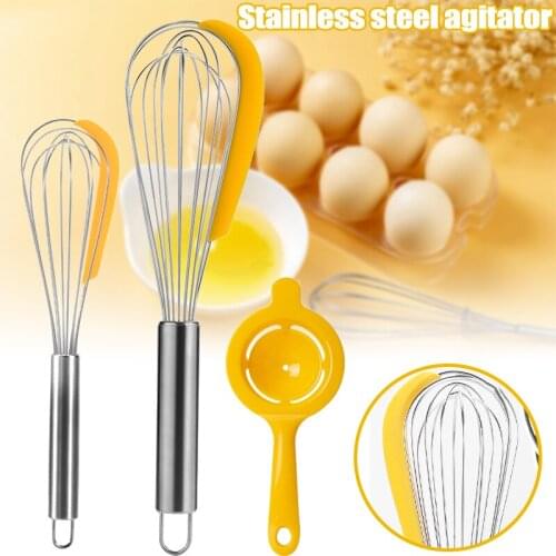 Egg Beater Set with Egg Separator Silicone Spatula and Stainless Steel Whisk Combo Kitchen Baking Cooking Tools TS1