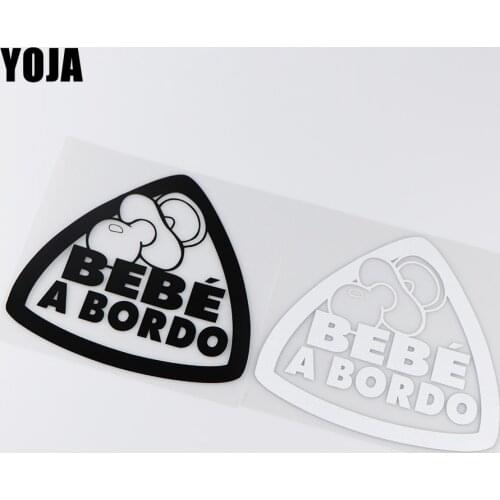 YOJA 15.4X14.7CM BEBE A BORDO Car Sticker Warning Decals For Rear Windshield ZT4-0117